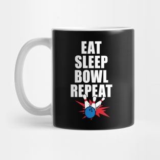 'Eat Sleep Bowl Repeat' Cute Bowling Gamer Mug